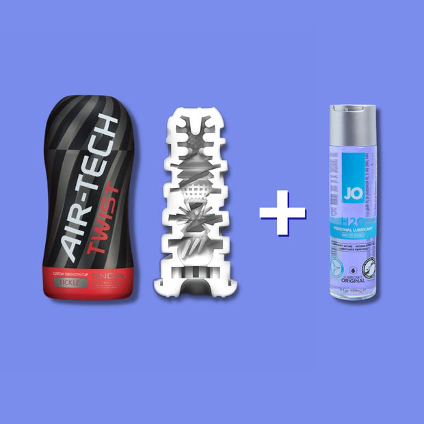 Tenga Air-Tech Twist Tickle + System Jo Lube Bundle Deal